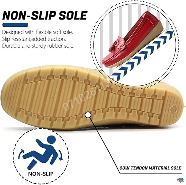 Genuine Cowhide Leather Precision-Fit ErgoComfort Ladies Slip-on Mocassins - Image 2