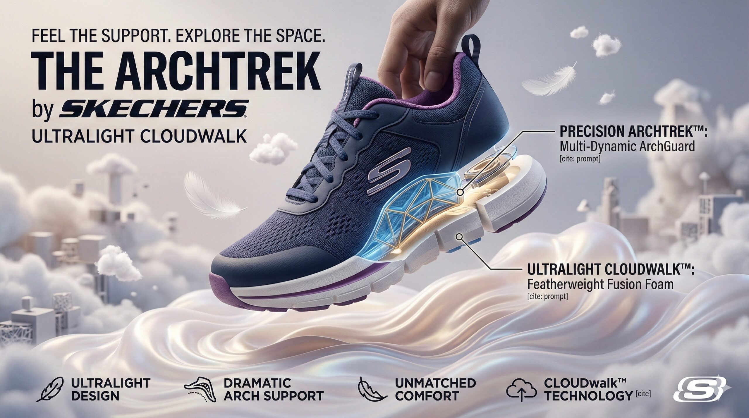 The ArchTrek Ultralight Cloudwalk Comfortable Skechers - Image 3