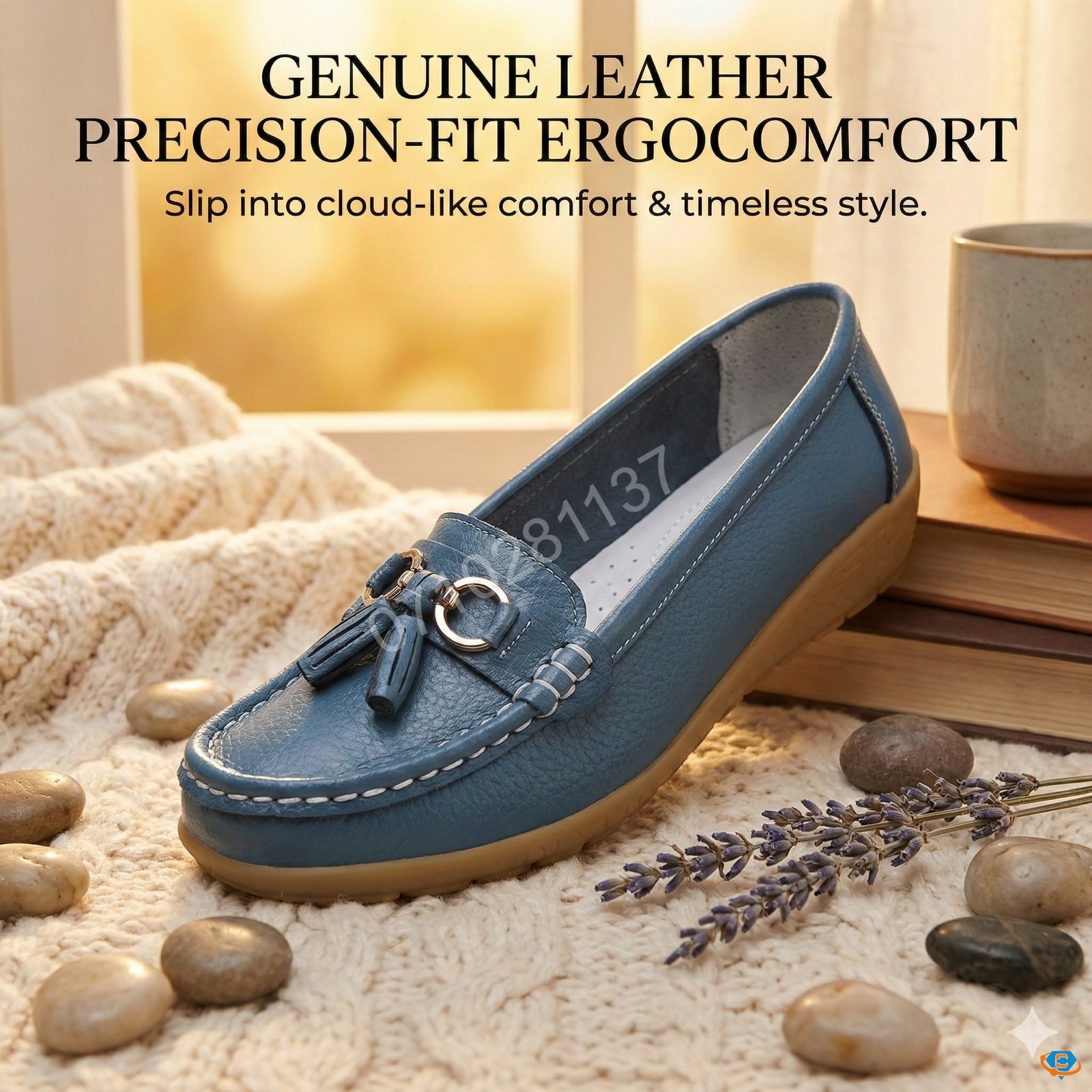Genuine Cowhide Leather Precision-Fit ErgoComfort Ladies Slip-on Mocassins - Image 10