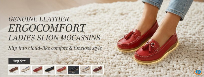 Genuine Cowhide Leather Precision-Fit ErgoComfort Ladies Slip-on Mocassins - Image 11