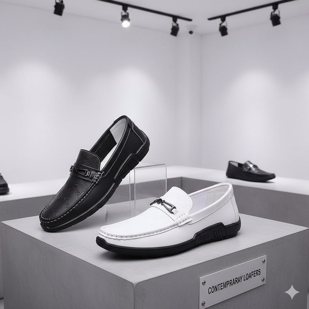 The "Elite" Collection Shadow Monogram and Arctic Crest Versatile Luxury Loafers - Image 9