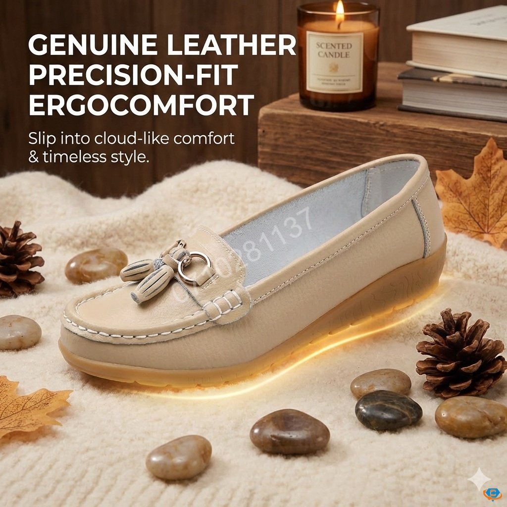Genuine Cowhide Leather Precision-Fit ErgoComfort Ladies Slip-on Mocassins - Image 16