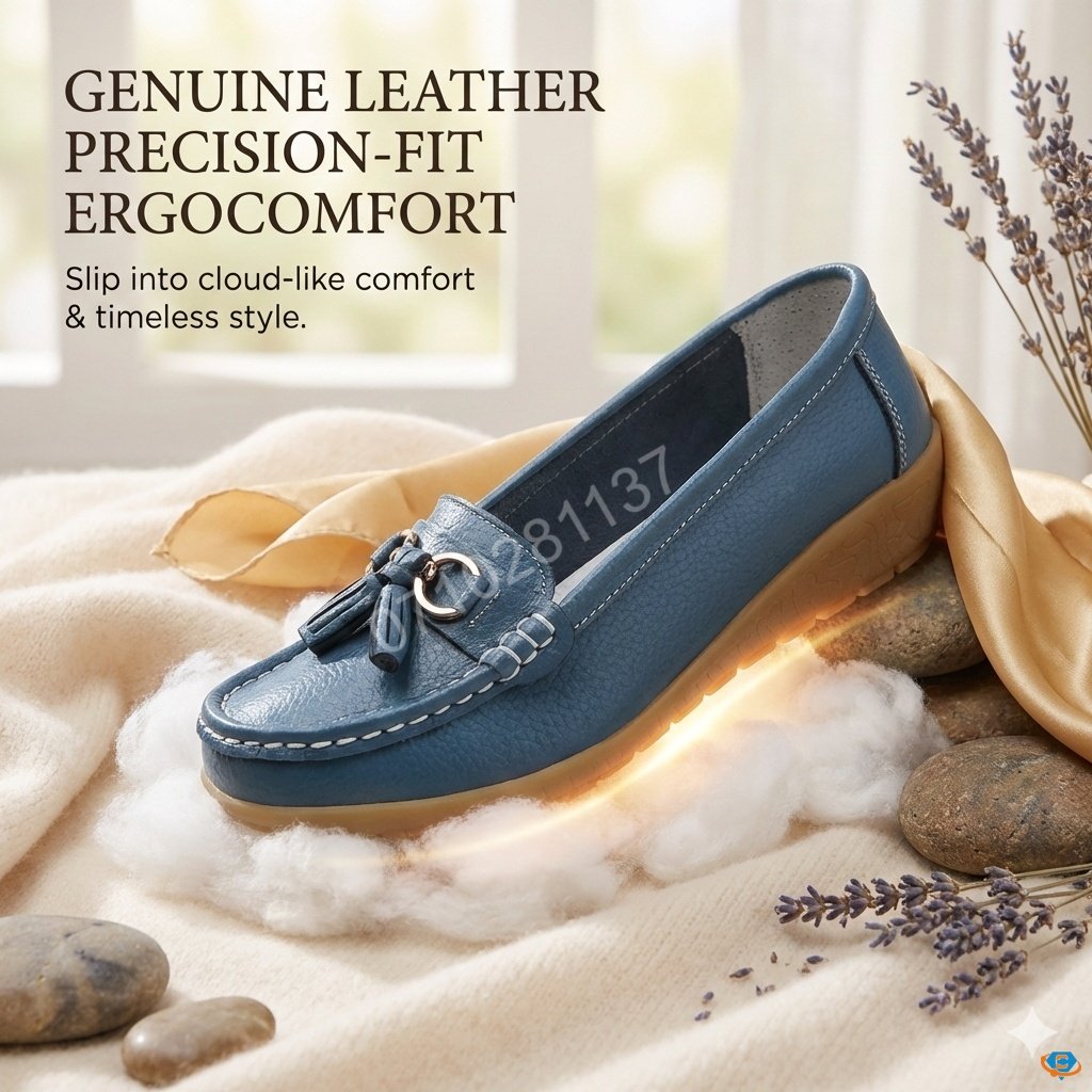 Genuine Cowhide Leather Precision-Fit ErgoComfort Ladies Slip-on Mocassins - Image 17