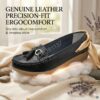 Genuine Cowhide Leather Precision-Fit ErgoComfort Ladies Slip-on Mocassins