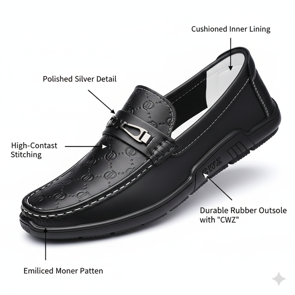 The "Elite" Collection Shadow Monogram and Arctic Crest Versatile Luxury Loafers - Image 14