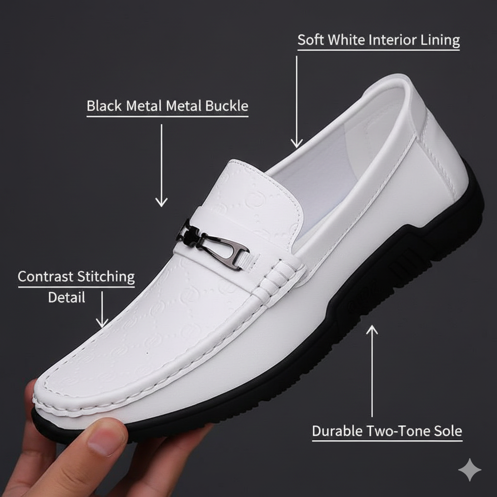 The "Elite" Collection Shadow Monogram and Arctic Crest Versatile Luxury Loafers - Image 13