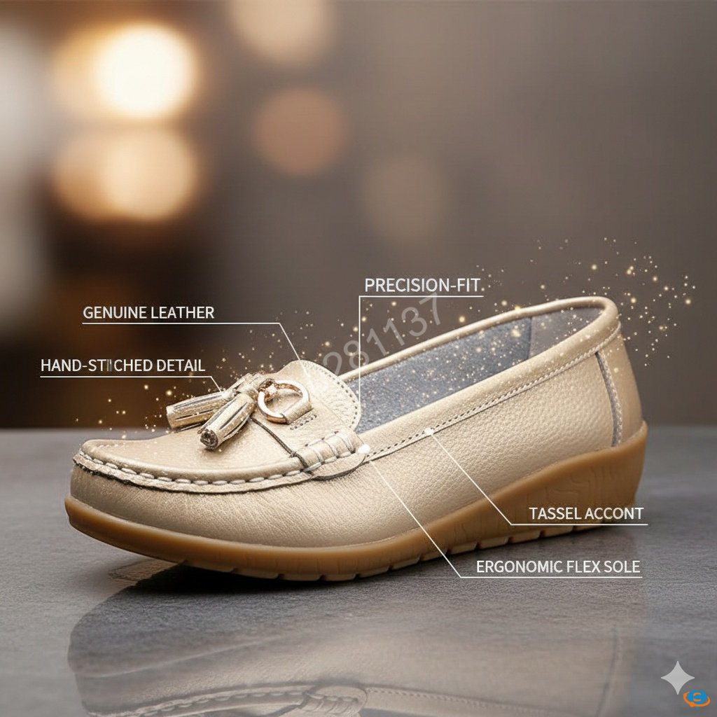 Genuine Cowhide Leather Precision-Fit ErgoComfort Ladies Slip-on Mocassins - Image 20