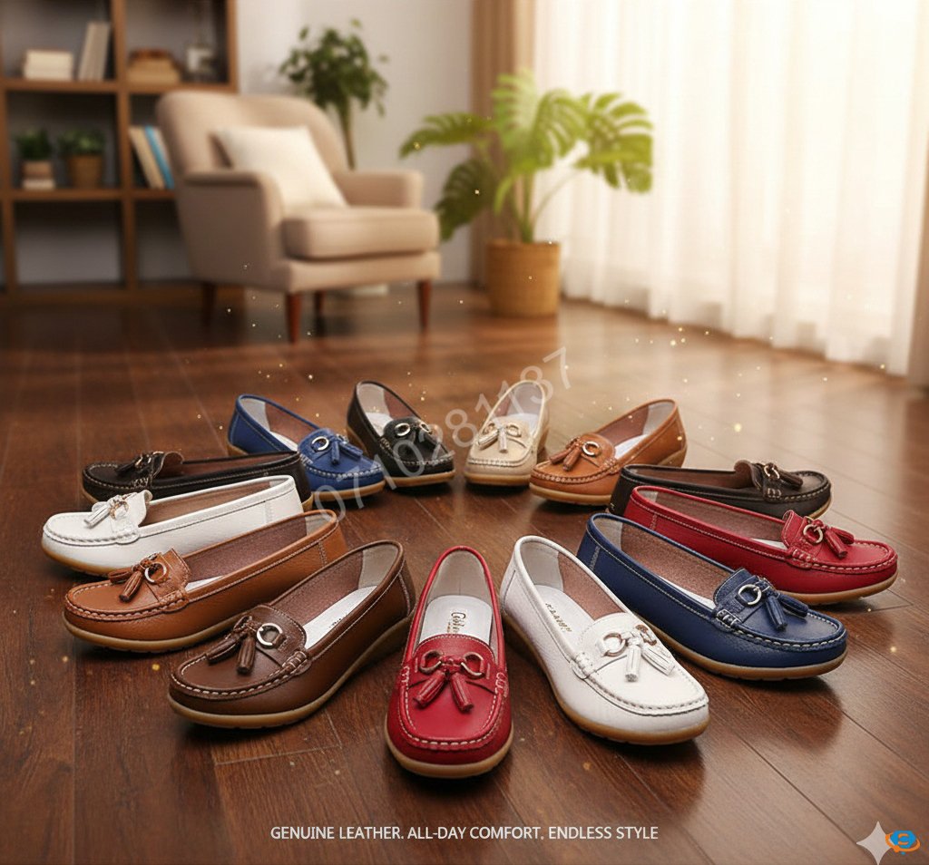 Genuine Cowhide Leather Precision-Fit ErgoComfort Ladies Slip-on Mocassins - Image 21