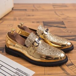 Classic Italian glitter designer Men's Lightweight Comfortable Slip-On Loafers