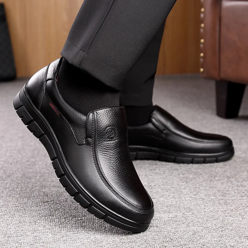 Leather Casual Shoes Genuine Leather Men Flat Platform Walking Shoes Footwear Loafers Sneakers 00501 - Image 8