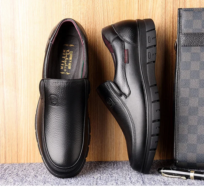 Leather Casual Shoes Genuine Leather Men Flat Platform Walking Shoes Footwear Loafers Sneakers 00501 - Image 17