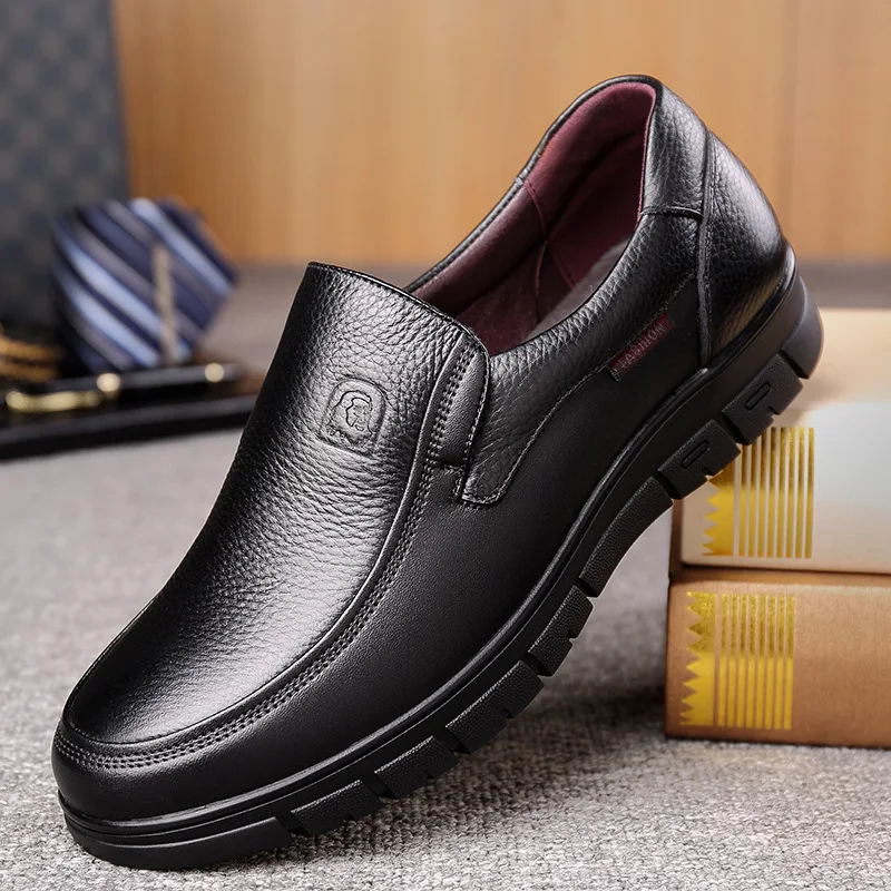 Leather Casual Shoes Genuine Leather Men Flat Platform Walking Shoes Footwear Loafers Sneakers 00501 - Image 7