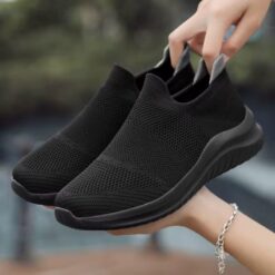 Alternative view of CloudStride Lightweight Women's Knit Slip-On Shoes - Breathable Mesh Walking Sneakers with Arch Support