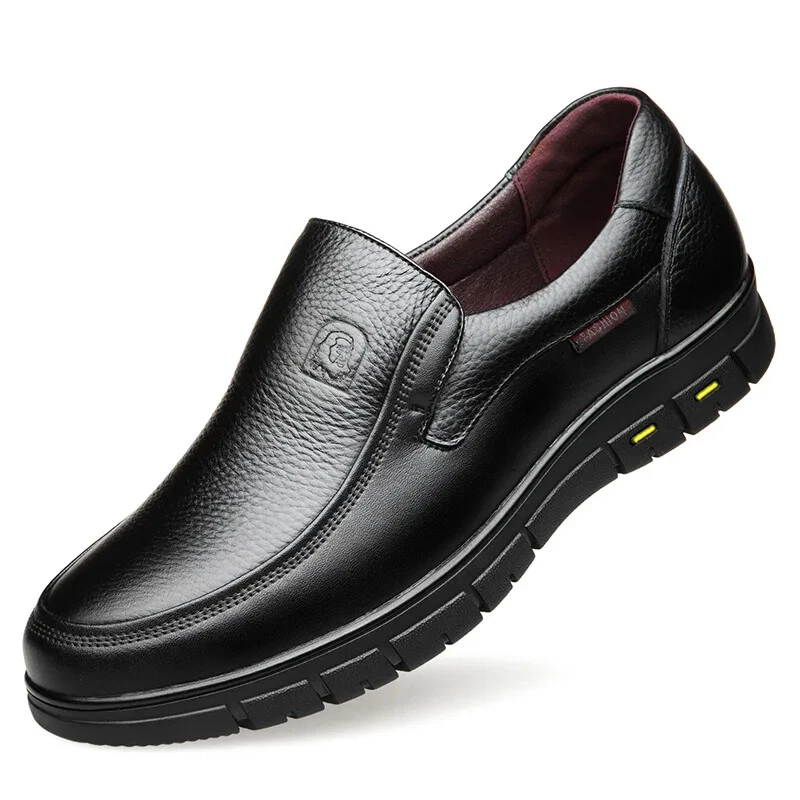Leather Casual Shoes Genuine Leather Men Flat Platform Walking Shoes Footwear Loafers Sneakers 00501 - Image 3