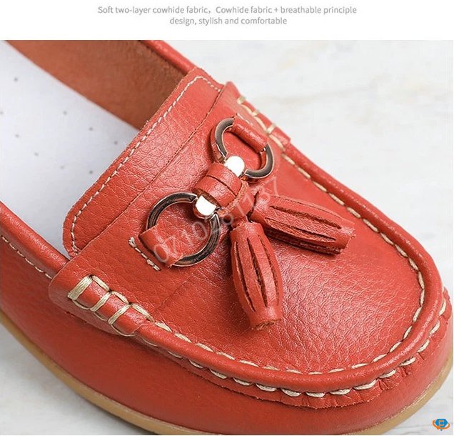 Genuine Cowhide Leather Precision-Fit ErgoComfort Ladies Slip-on Mocassins - Image 24