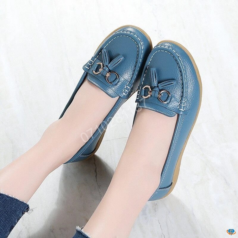 Genuine Cowhide Leather Precision-Fit ErgoComfort Ladies Slip-on Mocassins - Image 25