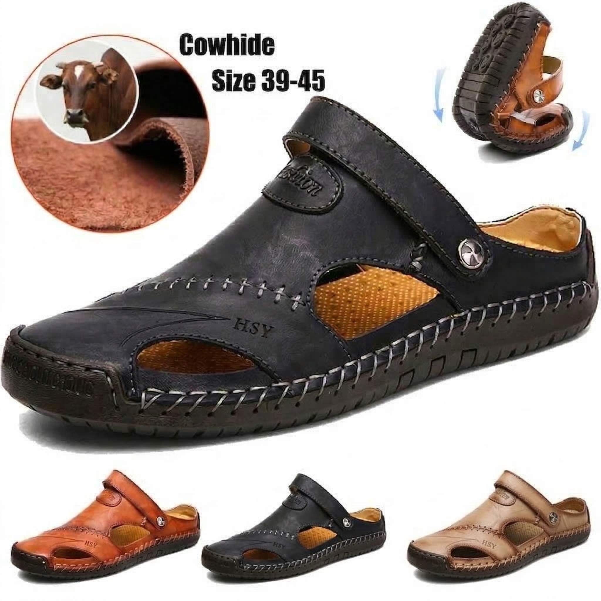 HSY TerraFlex™ Genuine Cowhide Comfort Sandals - Image 32