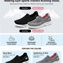 Alternative view of Cloudwalk Bouncy Memory Foam Spring Sole  Slip-on Othopedic Trainers Shoes