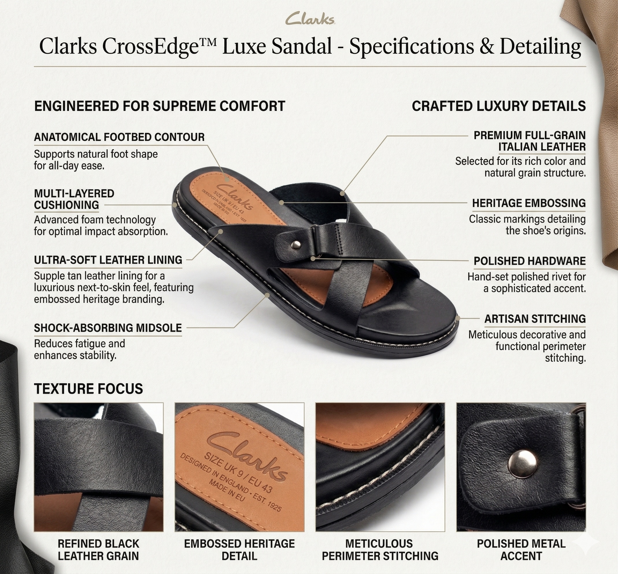 Clarks CrossEdge™ Luxe Sandals - Image 5