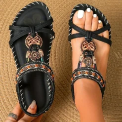 The Bohemian Flutter™ Artisan Beaded Comfort Sandals