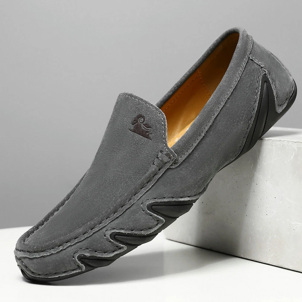 Aries & Co. Men's Causal Slip on Loafers Leather Handmade Driving Walking Shoes